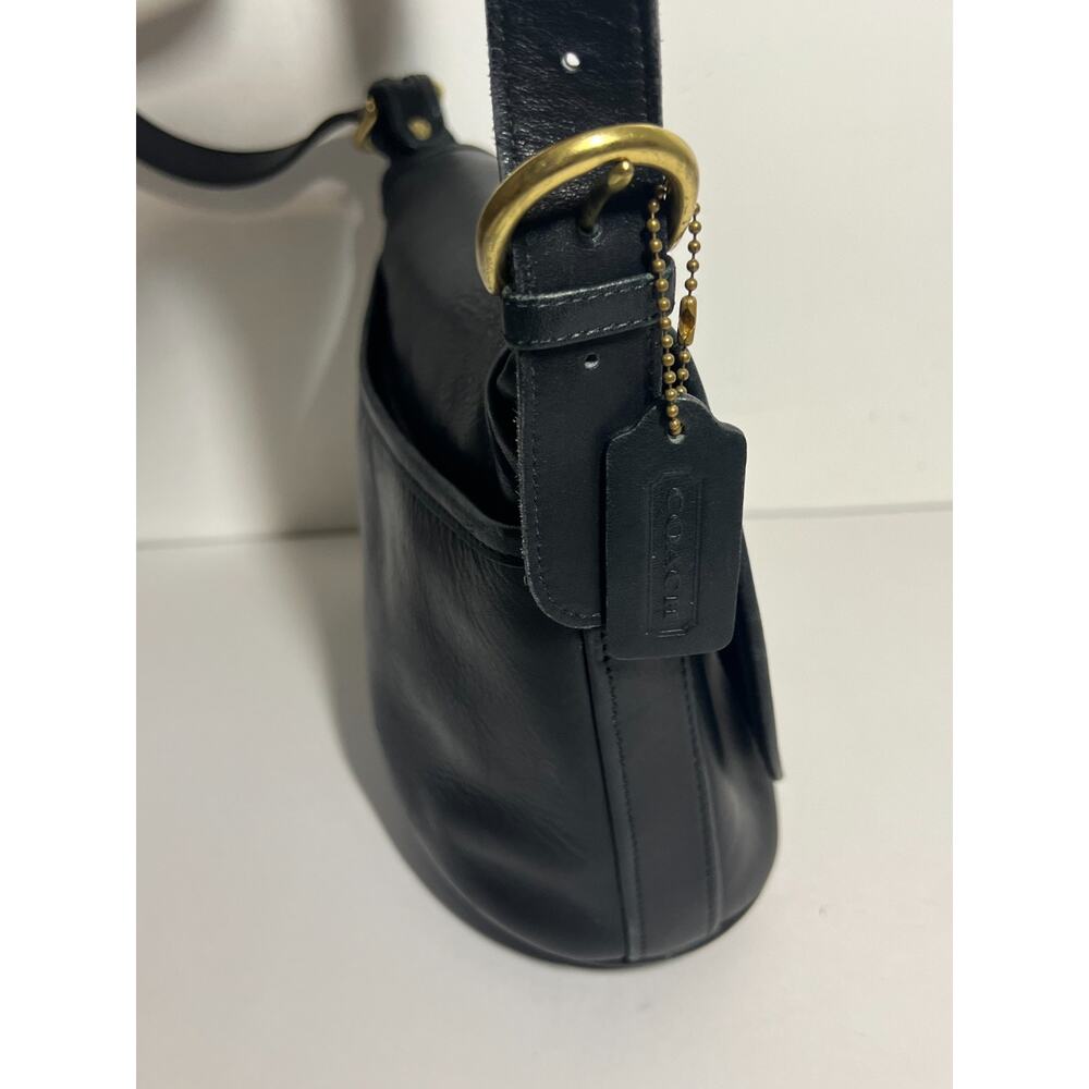 Vintage Coach Black Leather Fletcher Shoulder Bag Crossbody Purse 4150 - Picture 4 of 8